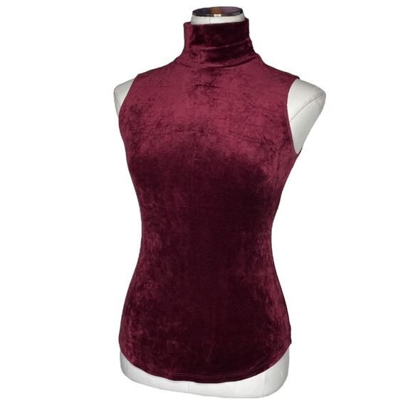 Theory Mock-Neck Sleeveless Slim Velour Knit Tank size Small - Picture 4 of 7